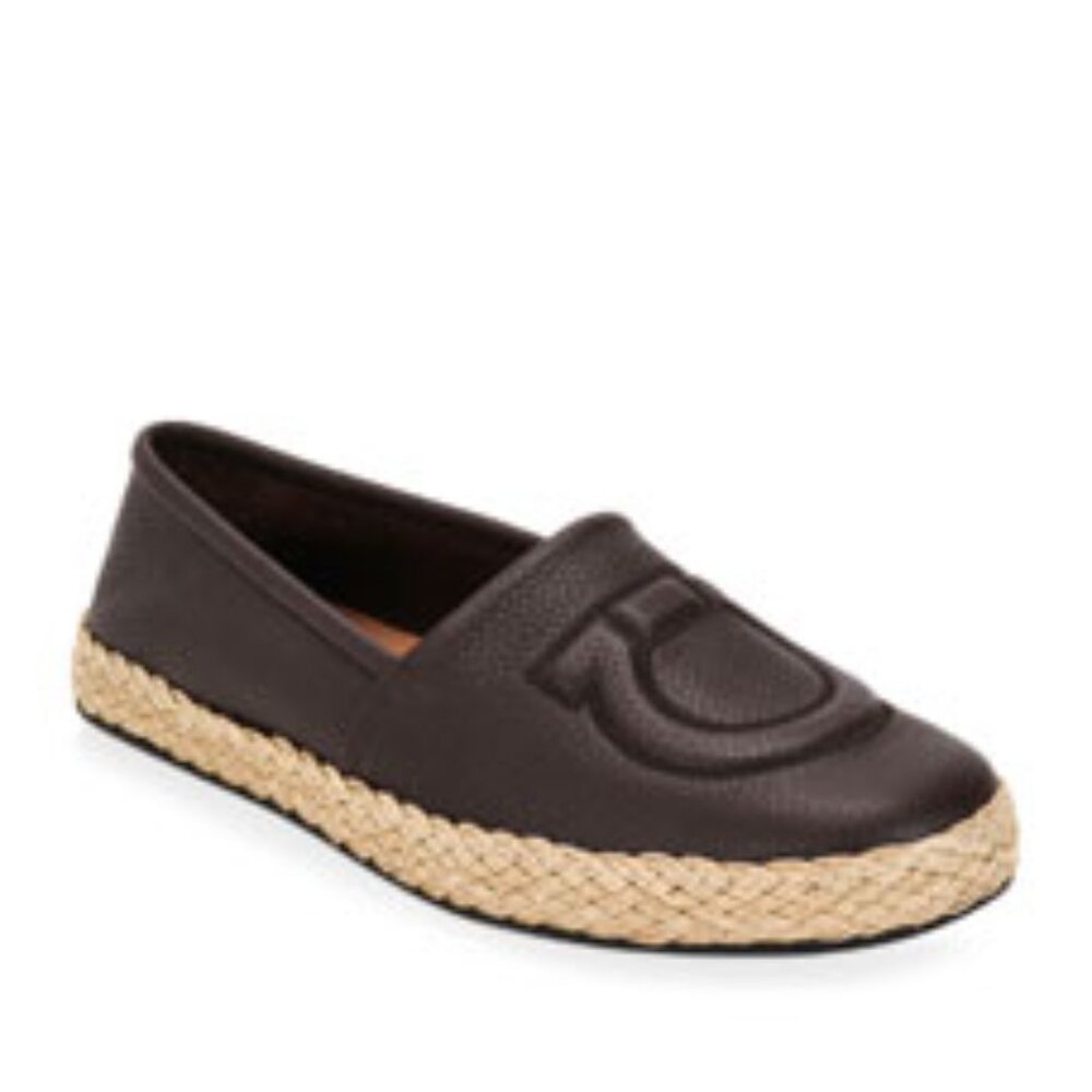 Salvatore Ferragamo SUMMER Gancini Logo Leather Espadrilles